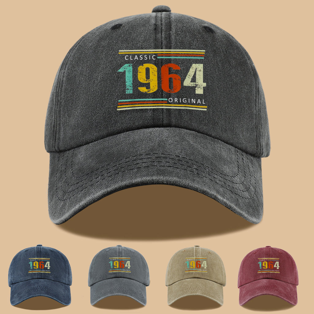 1pc 1964 Original Vintage Print Baseball Cap Suitable for Men & Women, Adjustable Duckbill Hat with Retro, Unisex Outdoor Sun Hat for Sports, Travel, Parties, Camping - Nostalgic, Holidays, Streetwear Fashion