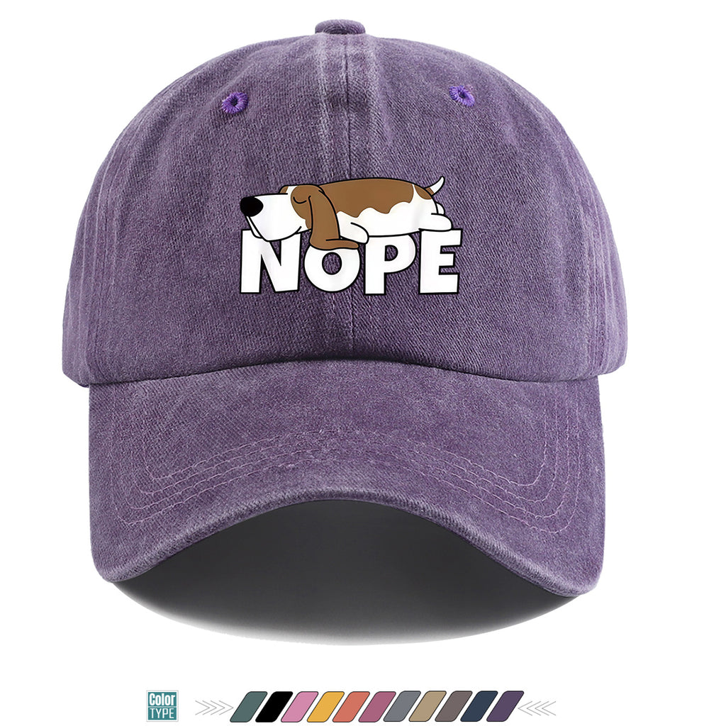 1pc Fun Cartoon Dog "NOPE" Printed Baseball Cap, Comfortable Breathable Sun Hat, Fashionable Individual Aesthetic Unisex Cap, Adjustable Size Casual Street Hat, Outdoor Sunshade Hat Suitable for Daily Commuting, Shopping, Parties, Travel, Sports