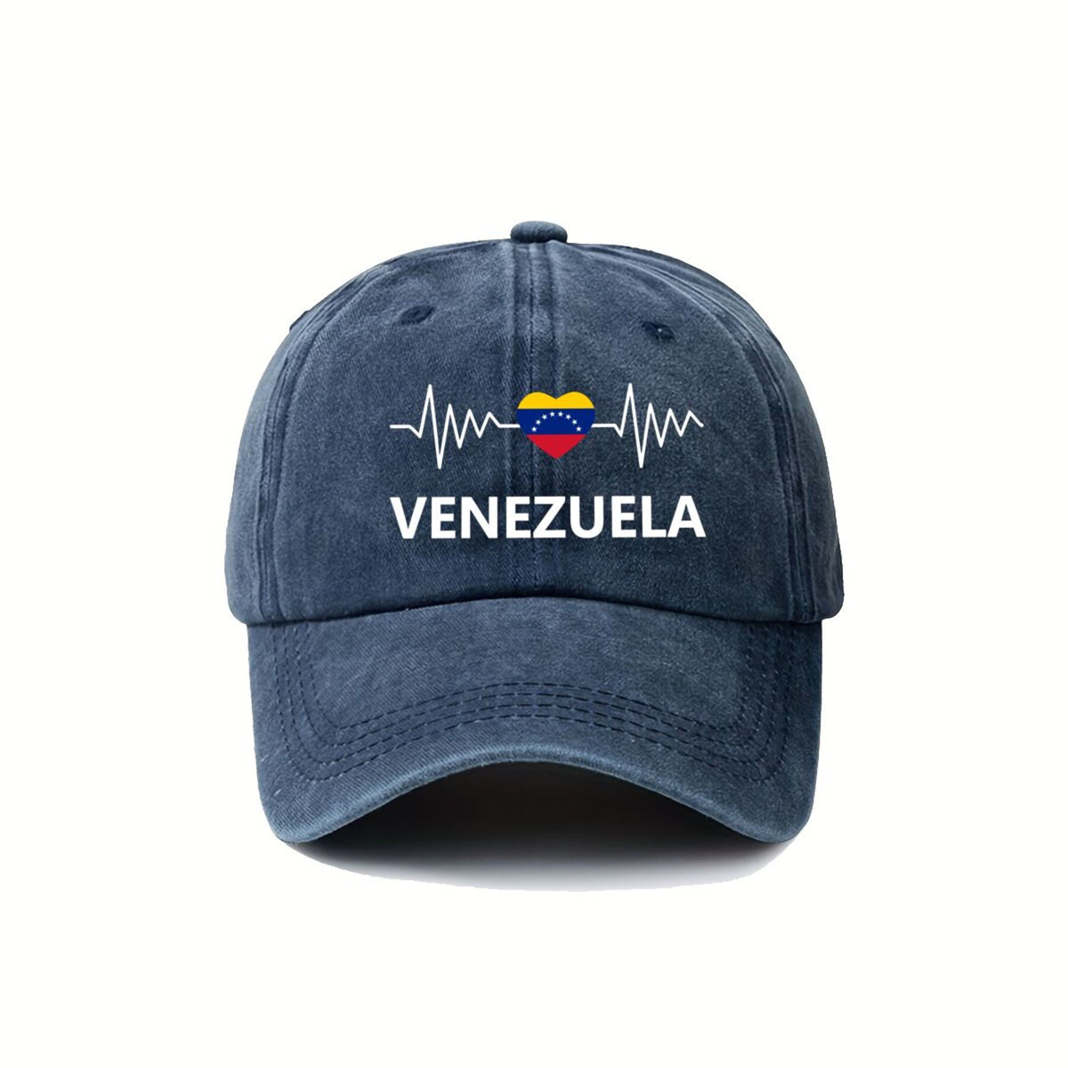 Vintage Unisex Hard Top Printed with Venezuelan Flag Design I 2026 New Vintage Duckbill Cap Washed Baseball Cap Men's Printed Outdoor Fashion Hat Unisex