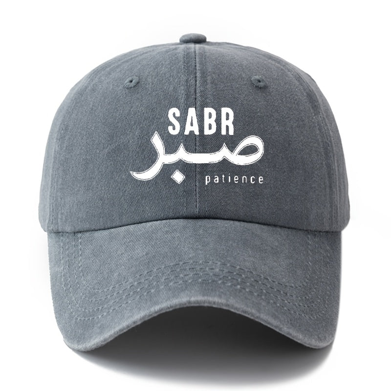 A Unisex Fashionable and Versatile Printed SABR Baseball Cap, Featuring a Classic Vintage Washed Outdoor Lightweight Curved Brim Design. Suitable for Outdoor Vacations, Travel, Camping, and Other Casual Occasions. Ideal for Festivals