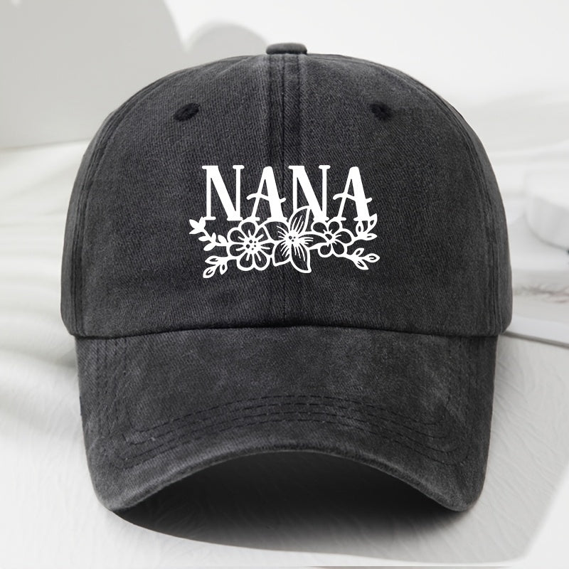 Unisex Trendy NANA Embroidered Baseball Cap Retro Versatile Casual Hat Breathable Comfortable Adjustable Sun Hat Outdoor Sports Fishing Hat Lightweight Easy to Wash