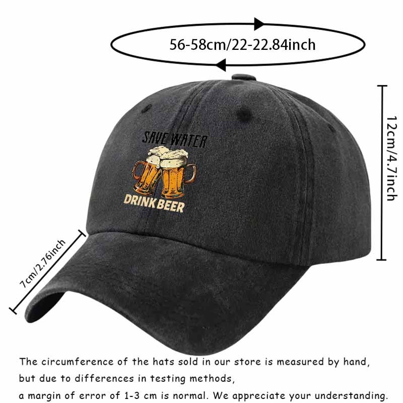 Retro Baseball Cap with Playful Beer Design, Perfect for Outdoor Adventures, Ideal Father's Day Gift