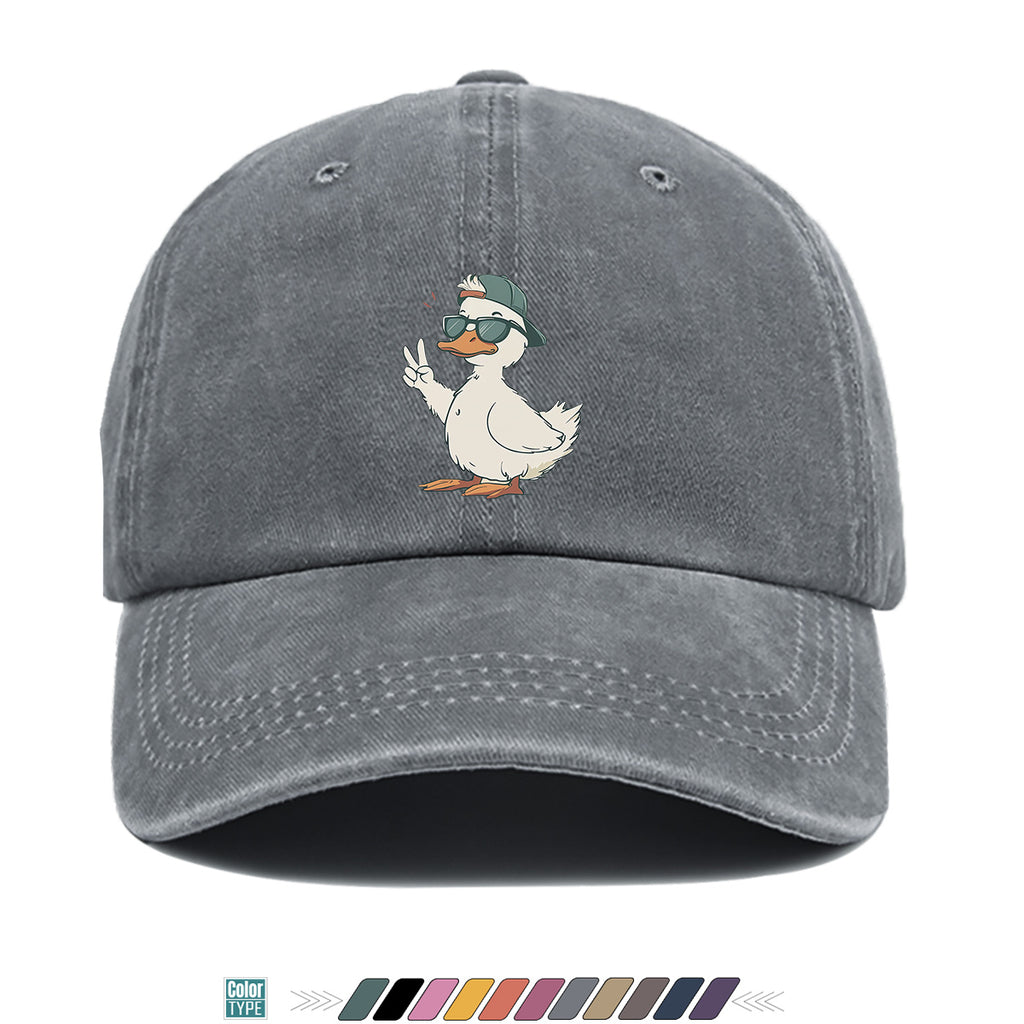 1pc Duck Print Baseball Cap with Fashion Glasses Suitable for Men & Women, Adjustable Unisex Hat with Duck, Hip-Hop Streetwear Cap for Outdoor, Daily Commuting, Matching Couple Gift, Trendy Birthday Present for And