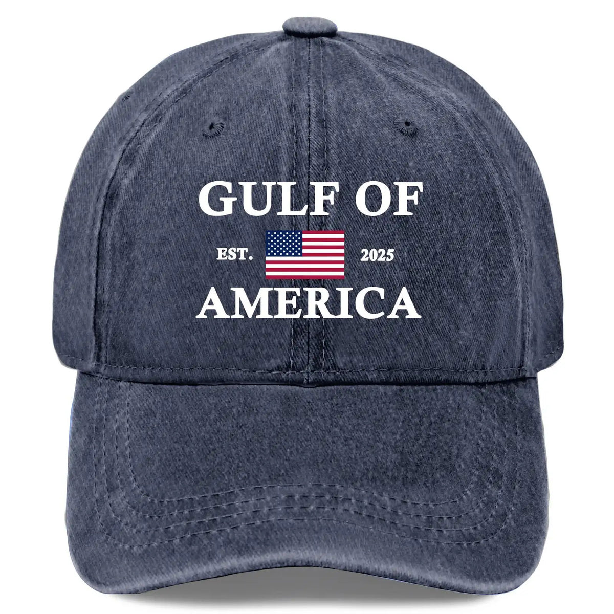 Men's Vintage Washed Baseball Cap with "Bay Area Established 2025" & American Flag Design - Adjustable Dad Hat, Buckle Closure, Machine Washable Suitable for Bay Area Pride, Casual Wear, Themed Events, Retro Headwear