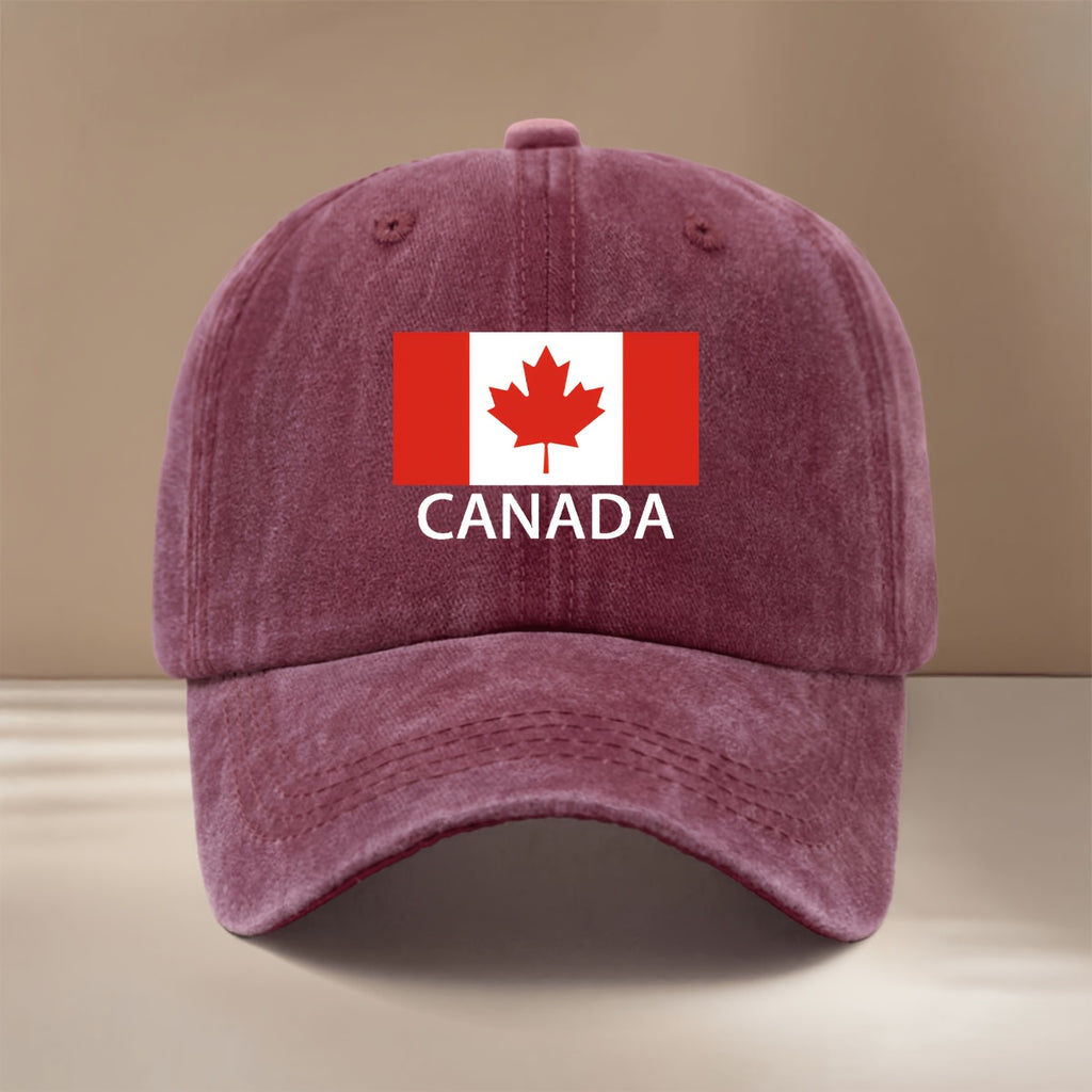 A Baseball Cap Featuring a Canada Pattern, Perfect for Vacations, Gatherings, And Camping. This Hip-Hop Style Hat Is Easy Yet Textured, with a Comfortable And Lightweight Design. It Has a Six-Panel Structure Suitable for Both Men And Women