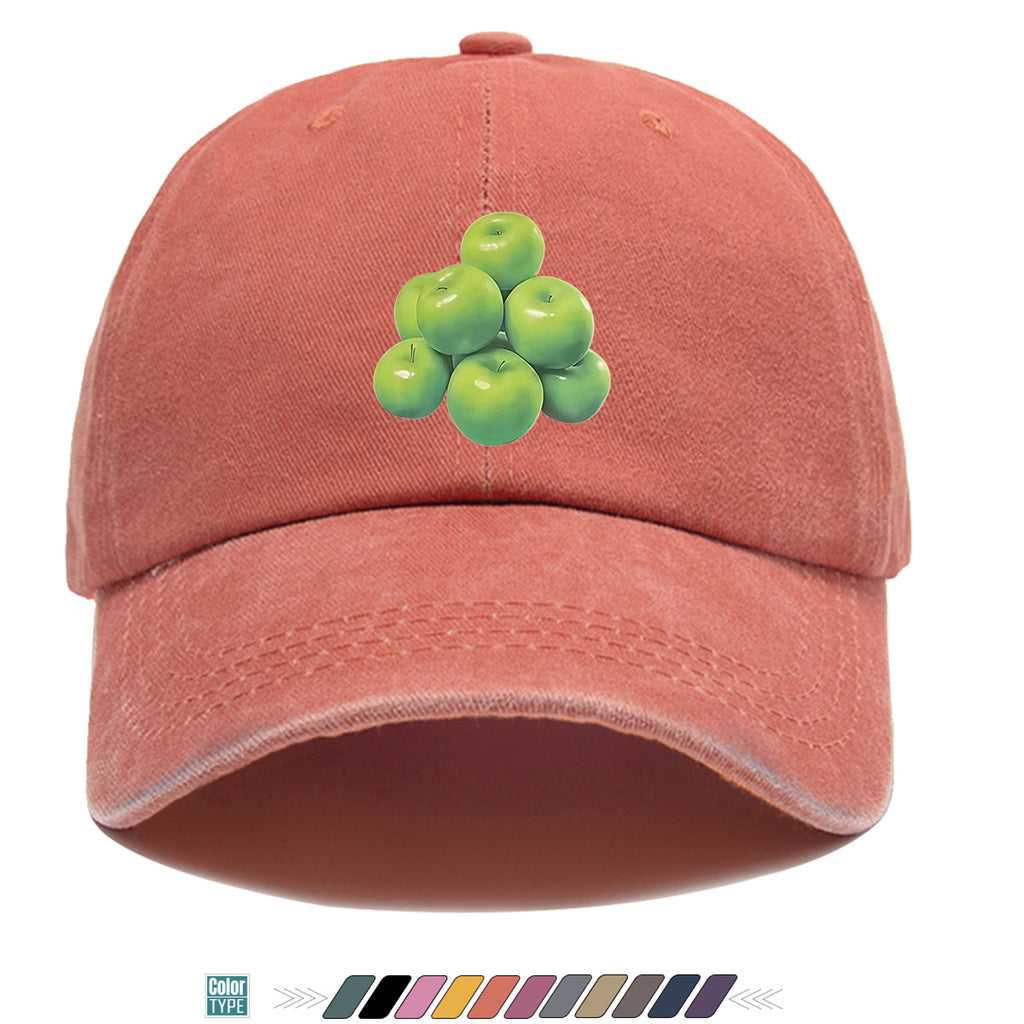1pc Green Apple Print Baseball Cap for Men & Women - Adjustable Unisex Hat with Stacked Apple, Suitable for Outdoor, Travel, Parties, Casual Wear - Fresh, Holidays, Anniversaries - Apple-Themed Cap
