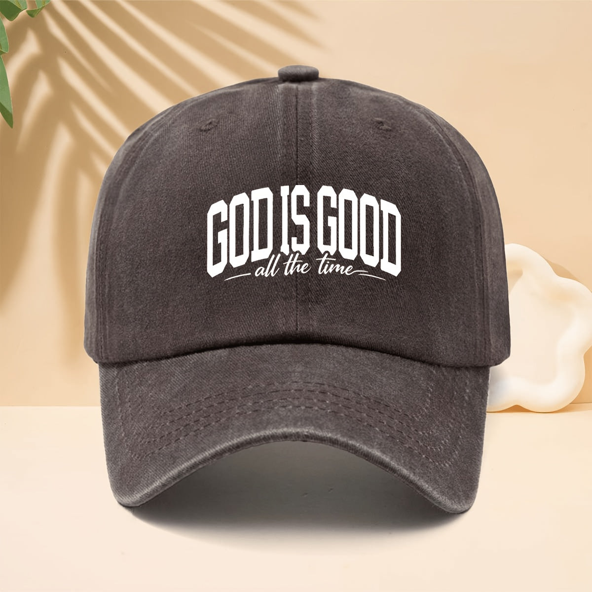Baseball Cap with 'GOD IS GOOD ALL THE TIME' Pattern, American Street Faith Design Style Curved Brim Cap for Walking, Parties, Dates, Shopping, Vacation, Travel, Dad Hat, All-Season, Adjustable Size, Unisex Casual Hat