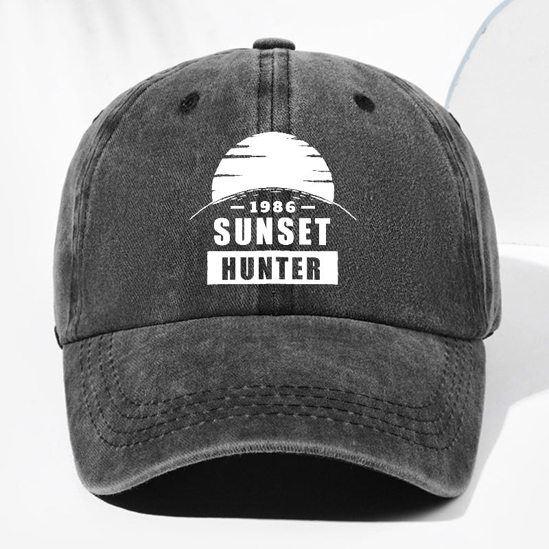 Unisex Sunset SUN SET Printed Washed Vintage Baseball Cap Fashion Men Women Sun Hat Outdoor Cap Adjustable Size Trucker Hat Suitable for All Seasons Daily Wear