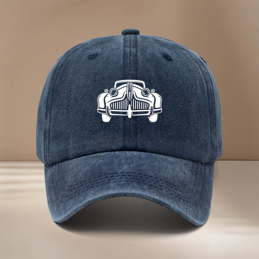 A Stylish Baseball Cap Featuring a Vintage Car Design, Suitable for Both Men And Women. This Comfortable And Lightweight Curved-Brim Hat Is Perfect for Gatherings And Camping