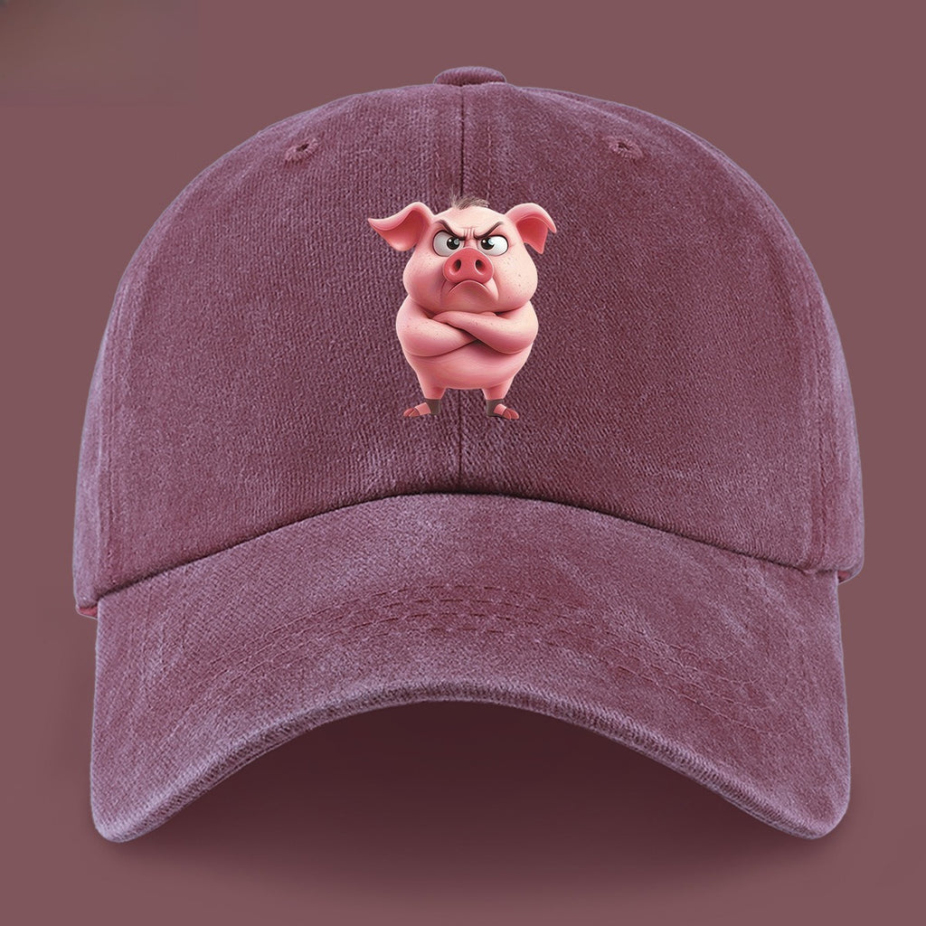 1pc 1pcs Pink Pig Print Baseball Cap for &, Adjustable Lightweight Breathable Unisex Hat Suitable for Outdoor, Beach, Casual Wear, Valentine's Gift for,, - Pig-Themed with Pig