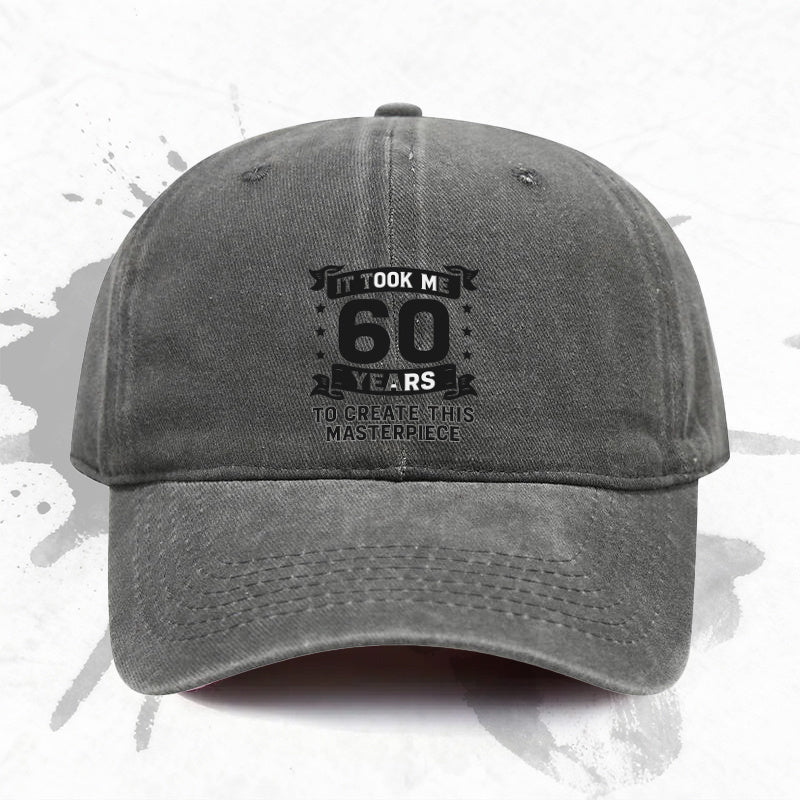 1P 1pc, "60 Years" Adjustable Baseball Cap, Lightweight Printed Women's Hat, "Creative Masterpiece" Men's Trendy Cap, an Ideal Gift for Weddings, Parties, and Birthdays.