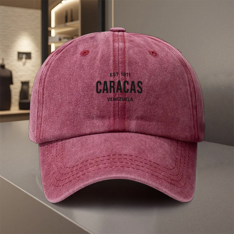 1 Caracas Venezuela Vintage Baseball Cap - Adjustable Snapback Hat with Traditional Venezuelan Design, Lightweight Polyester for Men and Women, Suitable for Outdoor Sports, Travel, Casual and Formal Occasions - Comfortable, Breathable, and Durable