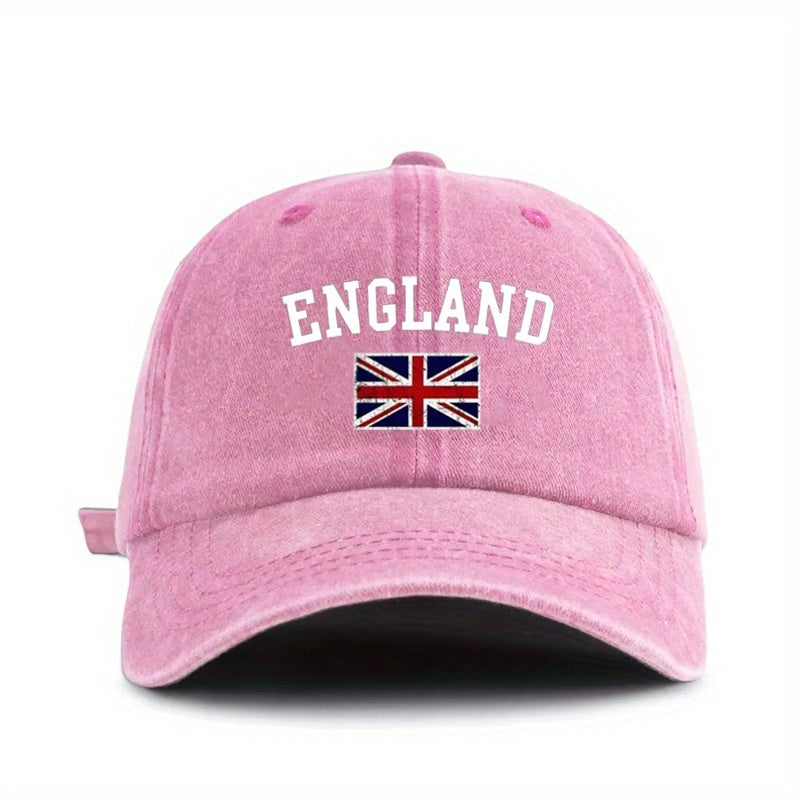 Flag-Pattern Printed Baseball Cap, Soft-Top Vintage Washed Cap, Adjustable Outdoor Sports Cap, Sweat-Absorbing And Breathable Sun Hat, Stylish Curved Brim Hat Suitable for Outdoor Sports, Travel And Vacations, a Gift for Friends And Family