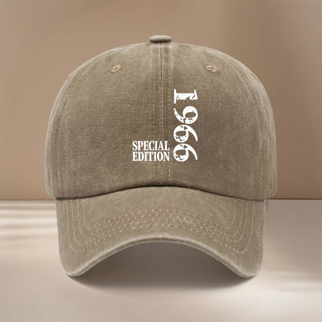 1966SPECIAL EDITION Letter Pattern Baseball Cap, Trendy Lightweight Hip-Hop Cap, Unisex, Adjustable Size, Curved Brim, Vintage Distressed Duckbill Cap, Washed Distressed Style, Soft Top Cap, Fashionable And Unique Casual Hat, Best Choice for Travel