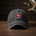 Cheer Mom Bow Squad Text American Retro Washed Distressed Printed Baseball Cap for Men and Women, Suitable for Spring and Autumn, Outdoor Sun Hat,  Trendy Hip-hop Duckbill Cap