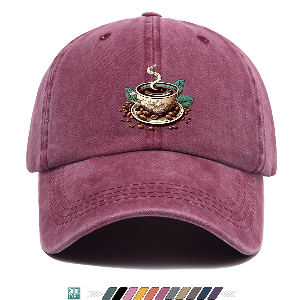 1pc 1pcs Vintage American Trucker Hat - Adjustable Soft Top Dad Cap with Coffee Print, Breathable Suitable for Outdoor Sports, Cycling,, Fishing, for Men & Women, Unisex for Youth, Skateboarding, Parties, Festivals, Gift
