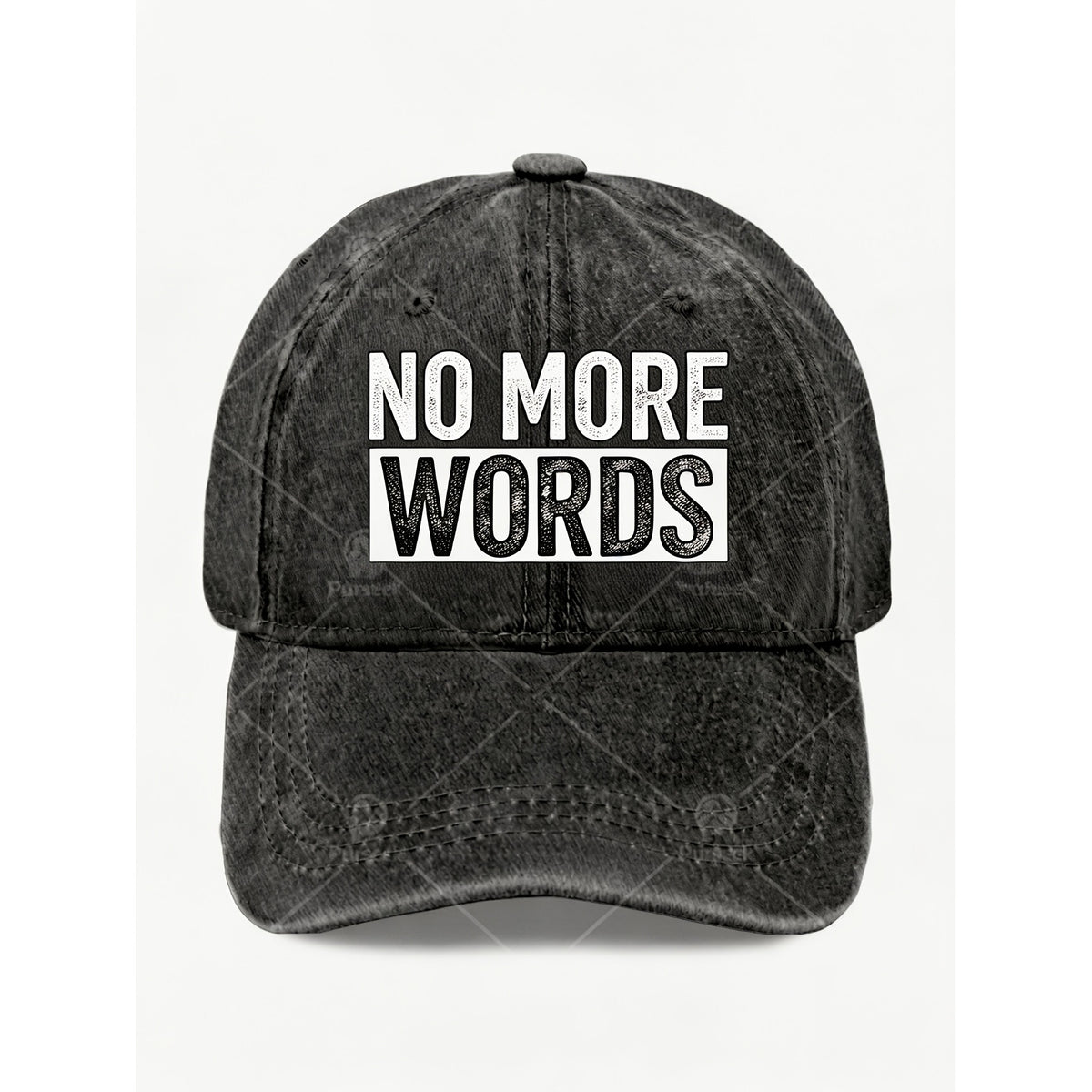 No More Words Motivational Quote Cap for Men & Women - Vintage Hat with Pull String Closure, Machine Washable, Full Print Text, Suitable for Casual Streetwear, Gym, Casual Attire - Gift for Students, Athletes, Professionals