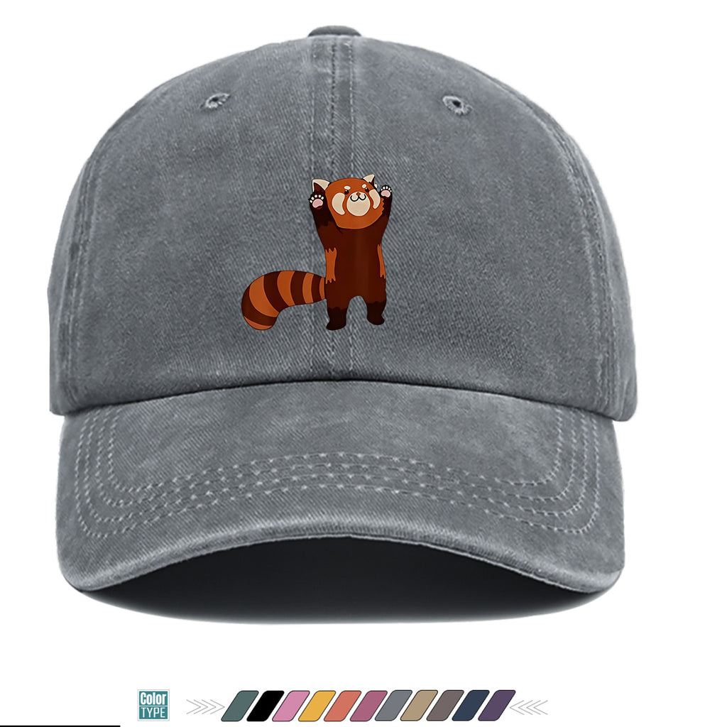 1pc Cartoon Red Panda Printed Baseball Cap, Cute Animal Pattern Sun Hat, Adorable Age-Reducing Fashion Hat, Unisex Adjustable Duckbill Cap, Couple Outing Hat, Casual Leisure Hat, Outdoor Play Sun Hat, Picnic Photography Hat, Bestie Matching Hat