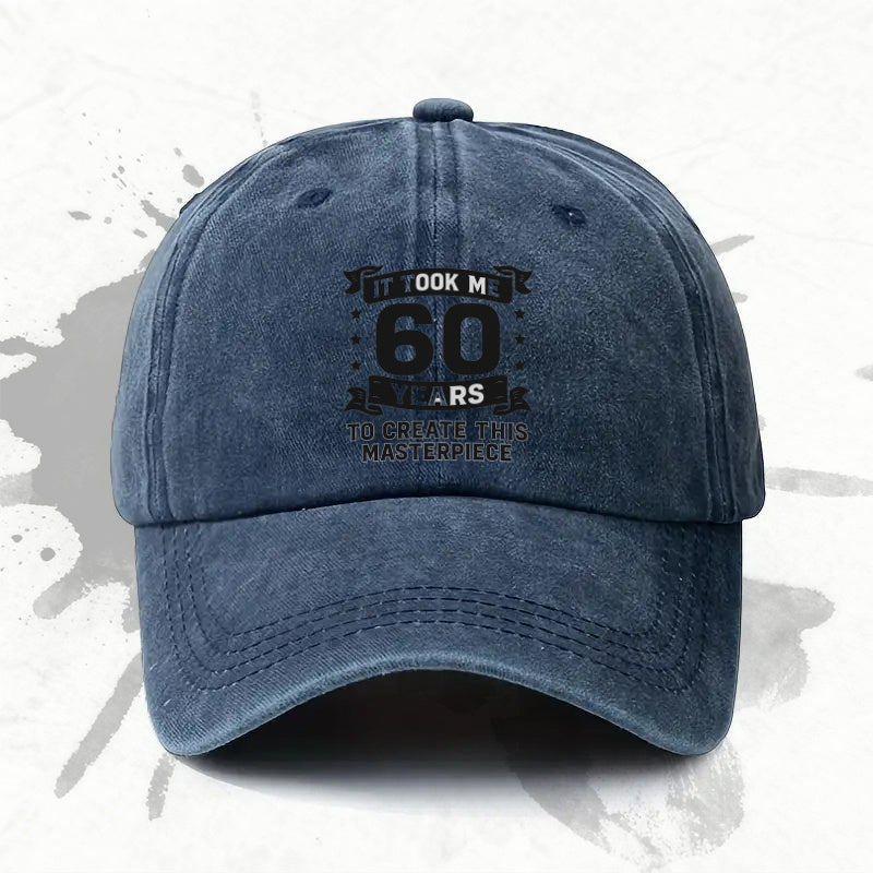 1P 1pc, "60 Years" Adjustable Baseball Cap, Lightweight Printed Women's Hat, "Creative Masterpiece" Men's Trendy Cap, an Ideal Gift for Weddings, Parties, and Birthdays.