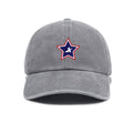 1 Washed Distressed Printed Baseball Cap for Adults, Versatile Five-Pointed Star Print Washed Distressed Soft Top Sun Baseball Cap, Unisex Fashion Baseball Cap