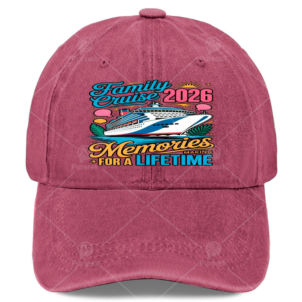 2026 Family Outing Vacation Memories Monochrome Washed Fun Baseball- Unisex