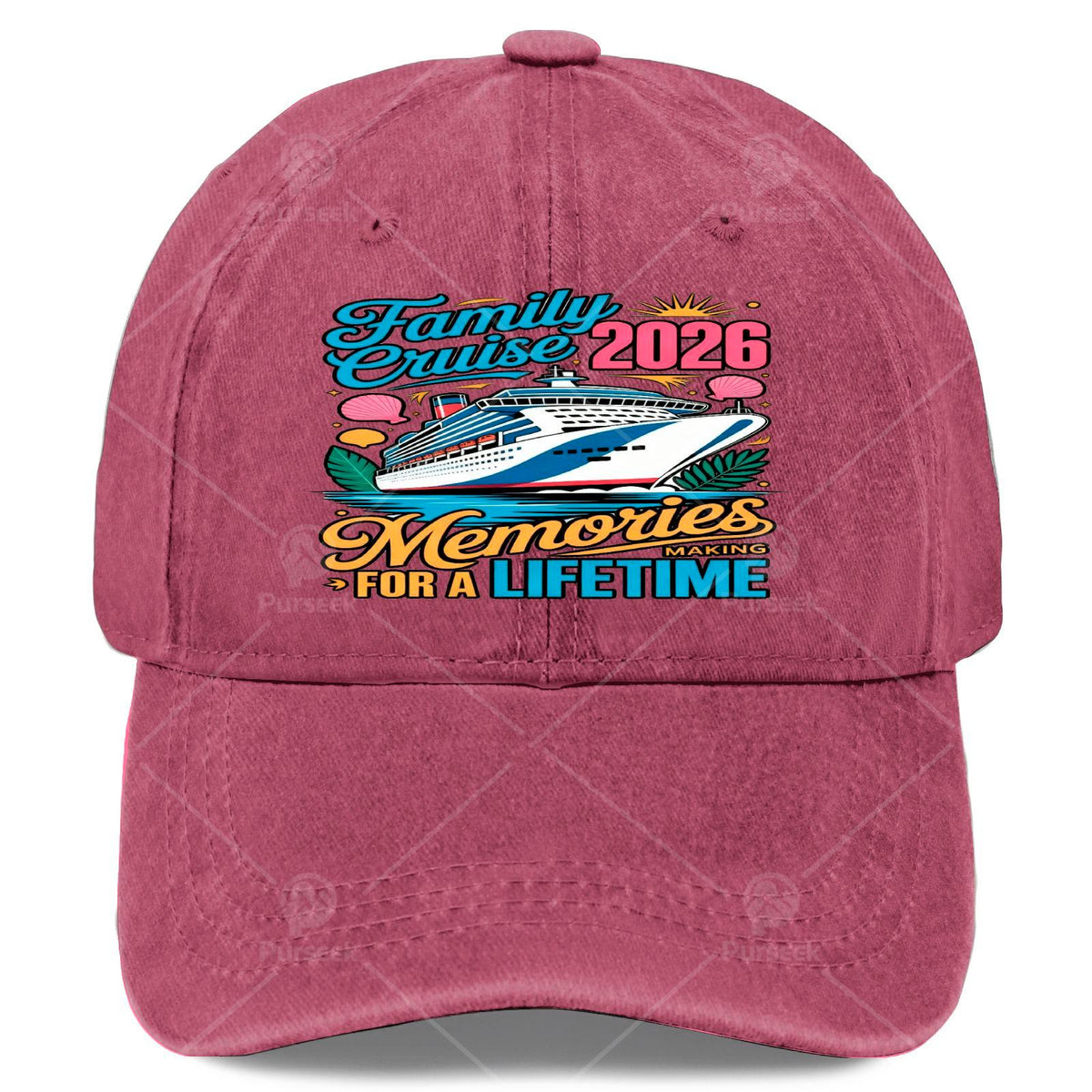 Unisex Funny Washed Baseball for Family Cruise Vacation Memories 2026
