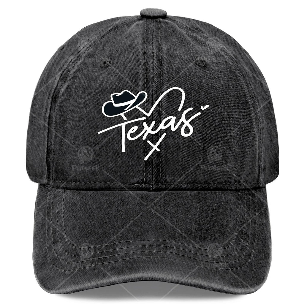 Texas Heart Hat State Pride Design Baseball Hat Unisex Fashion Washed