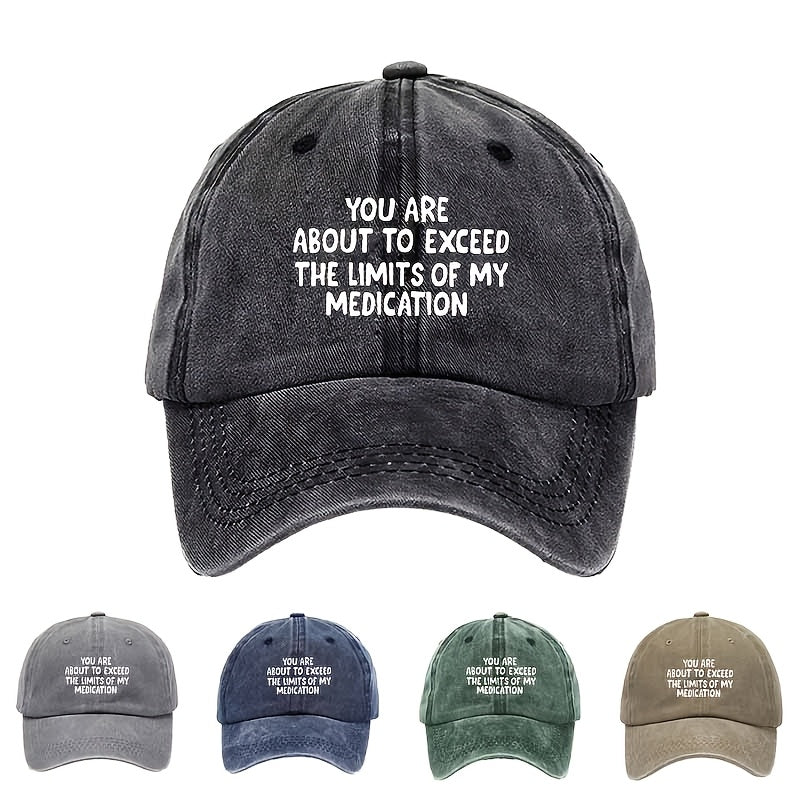 A Minimalist Street-Style Baseball Cap Featuring a White English Phrase Design, Perfect for Casual Everyday Wear