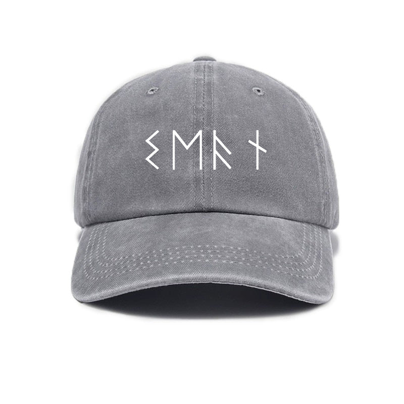1 Top Water Washed Old Printed Baseball Cap Adult Versatile Easy Letter Popular Retro Printed Water Washed Old Soft Top Sunshade Baseball Cap for Men And Women