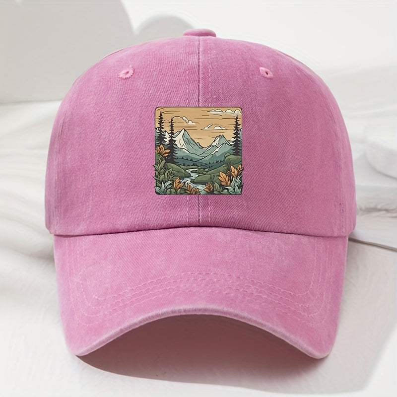 Unisex Retro Soft Top Baseball Cap with Metal Buckle - Adjustable Lightweight Outdoor Hat Suitable for Men & Women, - Hiking, Fishing, Camping, Casual Wear - Cap with Icon
