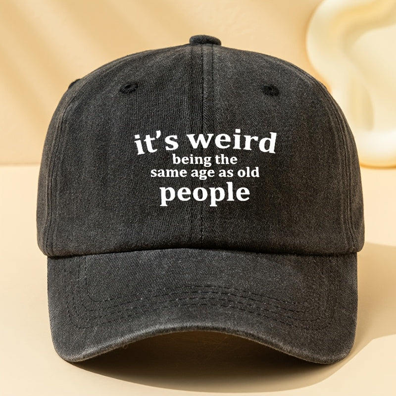 Trendy Unisex Vintage Baseball Cap with Letter Print, Suitable for Couples, Featuring a Washed And Worn Look, Curved Brim, Perfect for Casual Outdoor Use, Sun Protection, Breathable, Comfortable, And Adjustable, a Classic Style