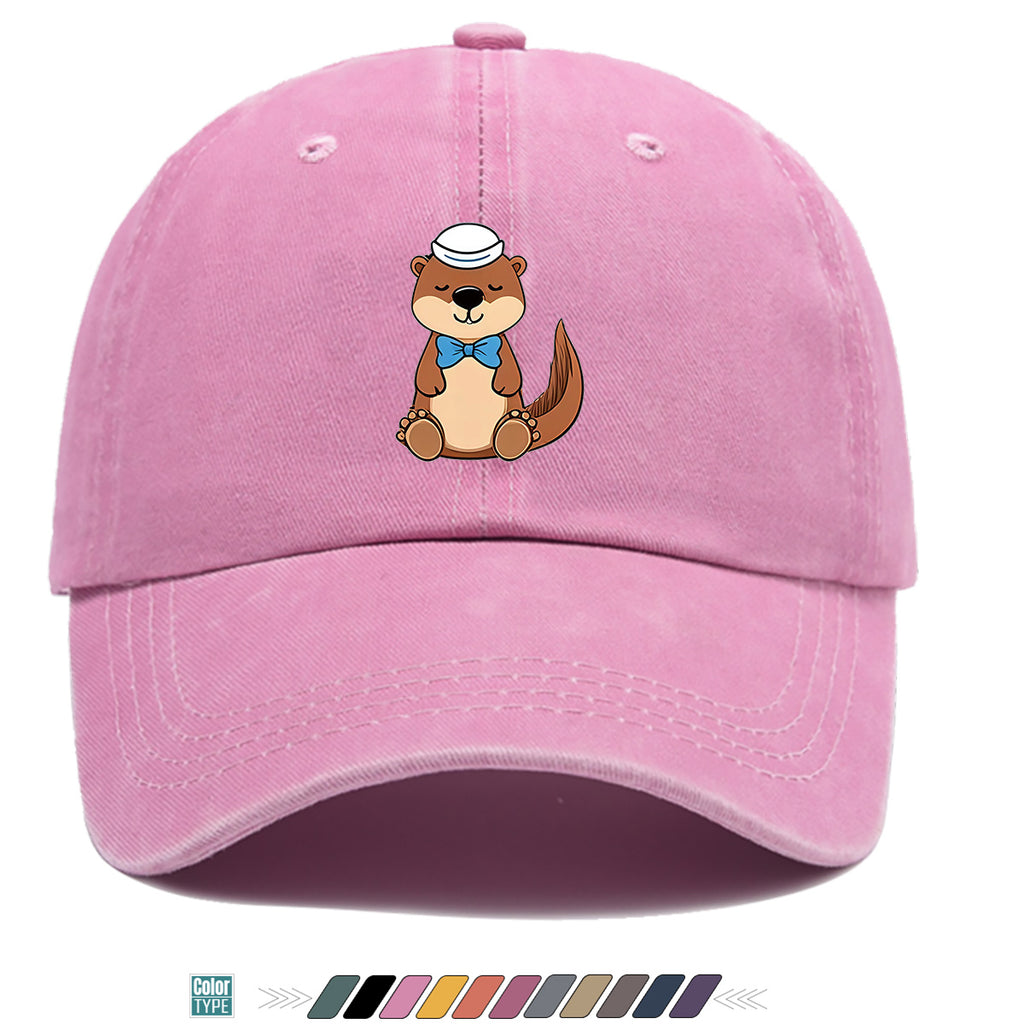 1pc Cartoon Otter Print Baseball Cap, Cute Animal Pattern Sun Hat, Fashion Casual Trendy Cap, Unisex Adjustable Duckbill Cap, Outdoor Travel Sunshade Hat, Outfit Hat, Bestie Shopping Photography Hat, Hiking Riding Hat, Daily Commute Versatile Hat