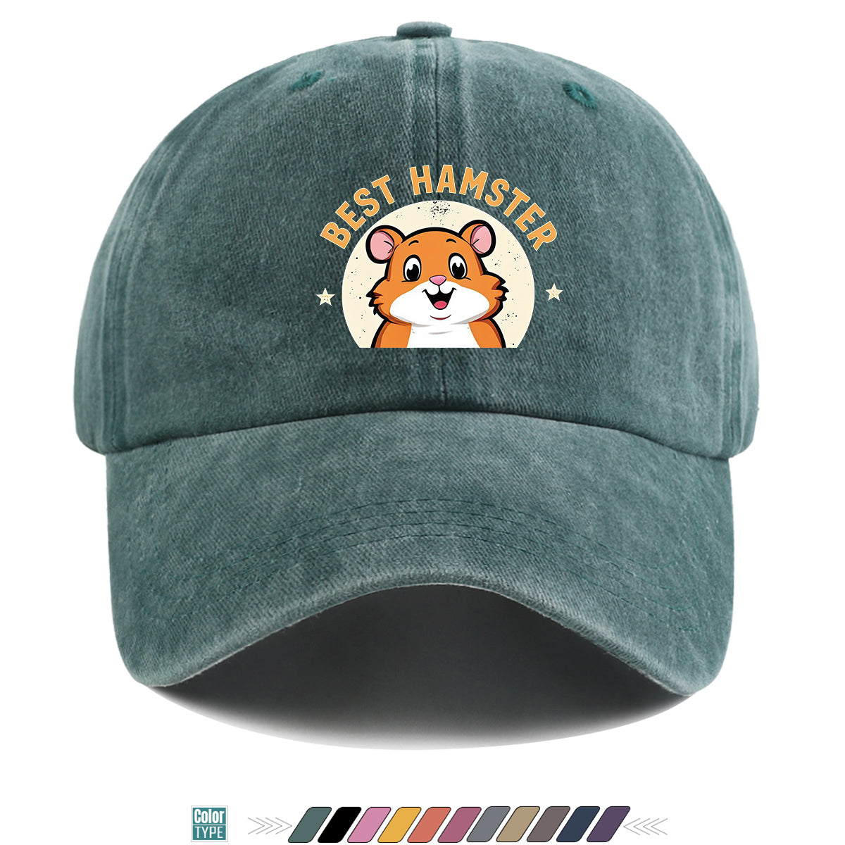 1pc "Best Hamster" Cartoon Hamster Print Baseball Cap, Cute And Playful Sun Hat, Fashionable Casual Unisex Hat, Adjustable Size, Daily Hat, Couple Outing Hat, Suitable for Park Play, Easy Dressing, Shopping, Hiking, Outdoor Picnic