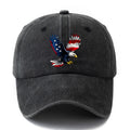 A Unisex Fashionable and Versatile Printed Baseball Cap Featuring a Spreading-winged Bald Eagle, a Classic Vintage Washed Outdoor Lightweight Curved-brim Hat, a Trucker Baseball Cap, Suitable for Casual Occasions Such as Outdoor Vacations
