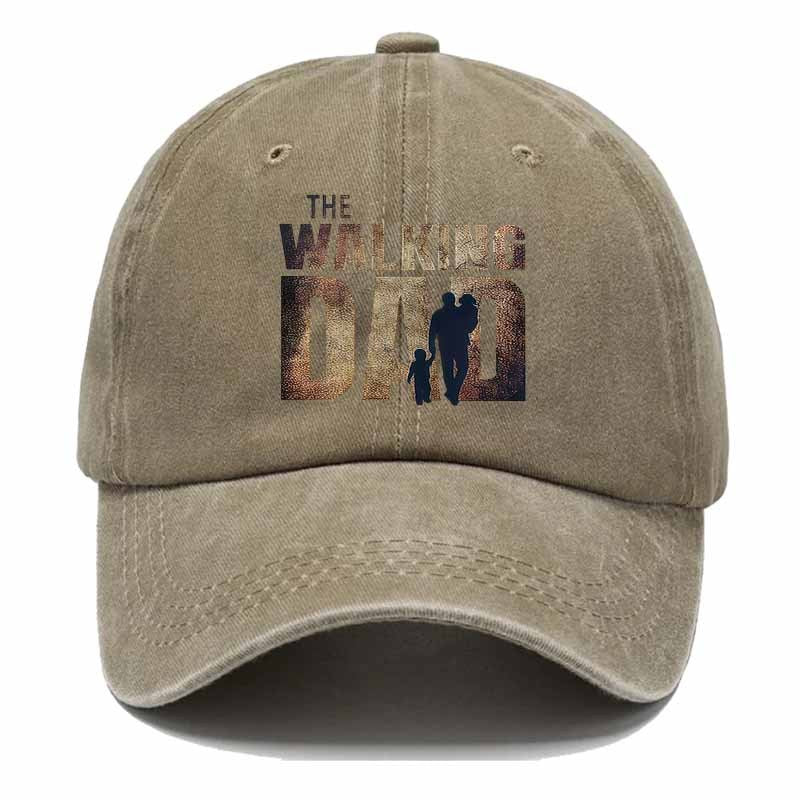 Post-Apocalyptic Wasteland Dad Baseball Cap, Sand-Textured Silhouette Of A Person, Warm Family, The Perfect Gift for Dad.