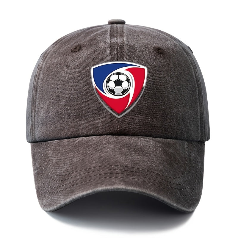 2026 Football Event Baseball Cap, a Unisex Fashionable and Versatile Printed Football Shield Baseball Cap, Classic Vintage Washed Outdoor Lightweight Curved Brim Hat, Trucker Baseball Cap, Suitable for Outdoor Vacations, Travel, Camping, and Other