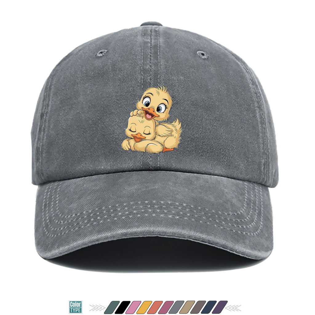 1pc Cute Little Yellow Duck Print Baseball Cap, Adorable Cartoon Duck Pattern Sun Hat, Fashion Casual Sunshade Hat, Unisex Adjustable Duckbill Cap, Soft Breathable Hat, Outing Hat, Versatile Hat, Best Friend Shopping Hat, Outdoor Picnic Play Hat