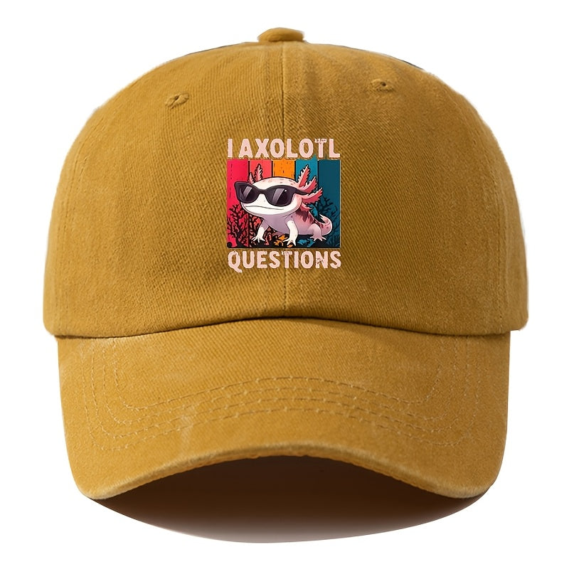 A Unisex Men's Baseball Cap with Cartoon Print, Adjustable, Fashionable, and Versatile. Suitable for Outdoor Activities Such as Camping, Hiking, and Fishing