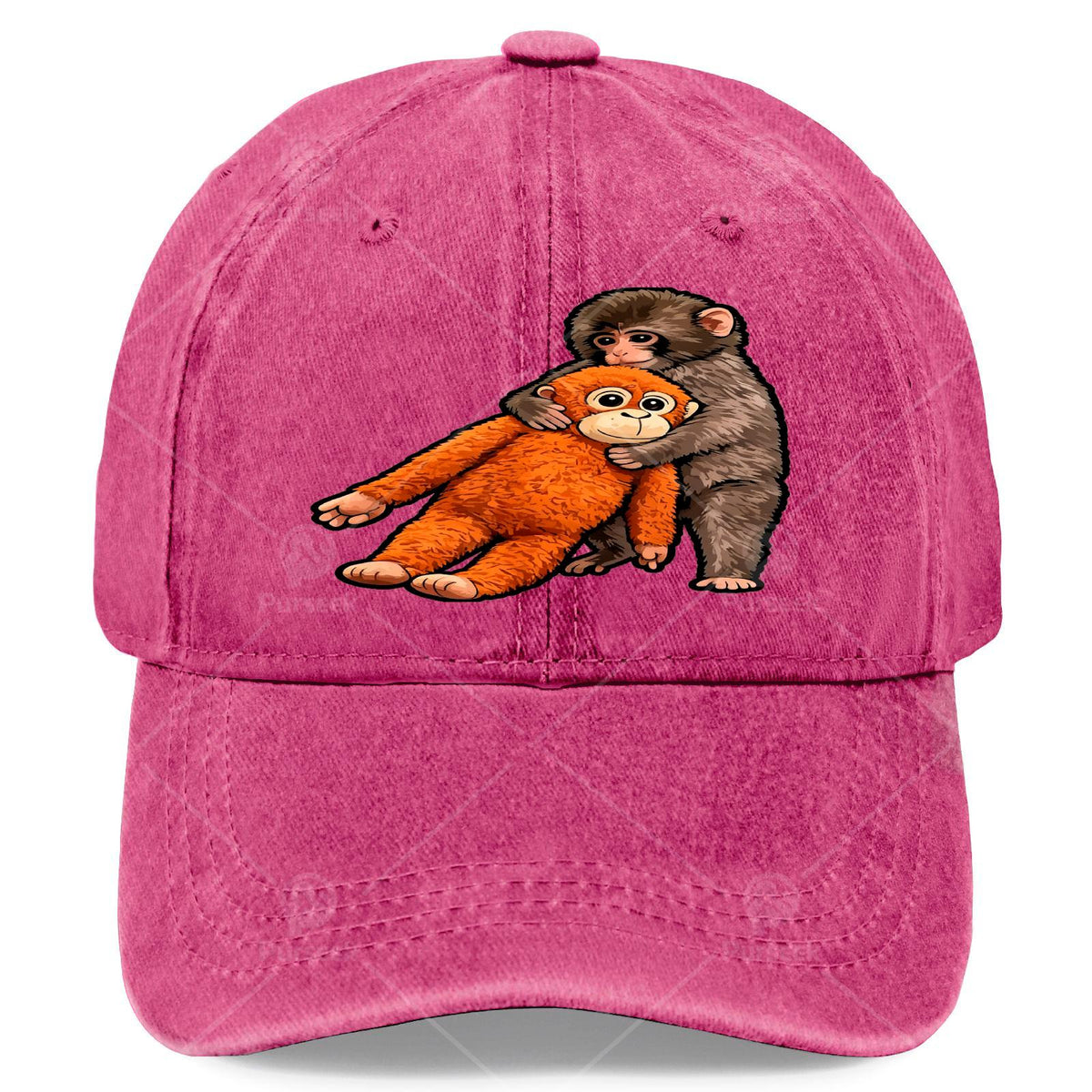 Babys Viral Monkey Punchs Hugging Baseball Hat Unisex Cool Washed Distressed