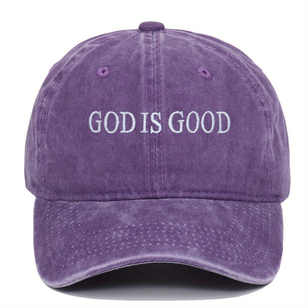 GOD IS GOOD Letter Embroidery Casual Daily Adjustable Baseball Cap