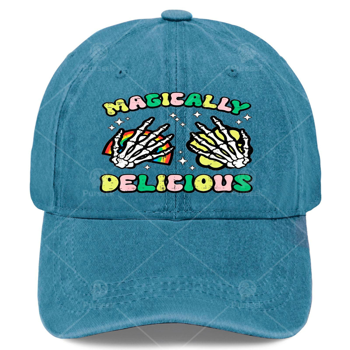 St. Patrick's Day Gothic Skeleton Hand Cap with Irish Print - Adjustable Low-Profile Baseball Hat Suitable for Men & Women, Machine Washable, Themed for Parades, Pubs & Daily Wear