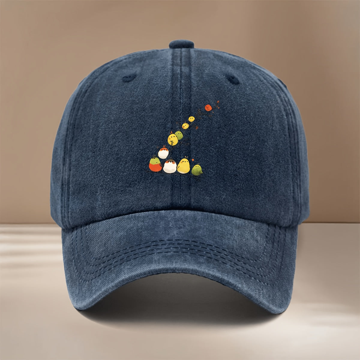 This Is a Baseball Cap with a Pattern of Chubby Little Birds, Personalized, Fashionable, Adjustable in Size, Hip-Hop Hat, Unisex, Comfortable And Lightweight Duckbill Cap, Suitable for Outdoor Sports, Dinners, Camping
