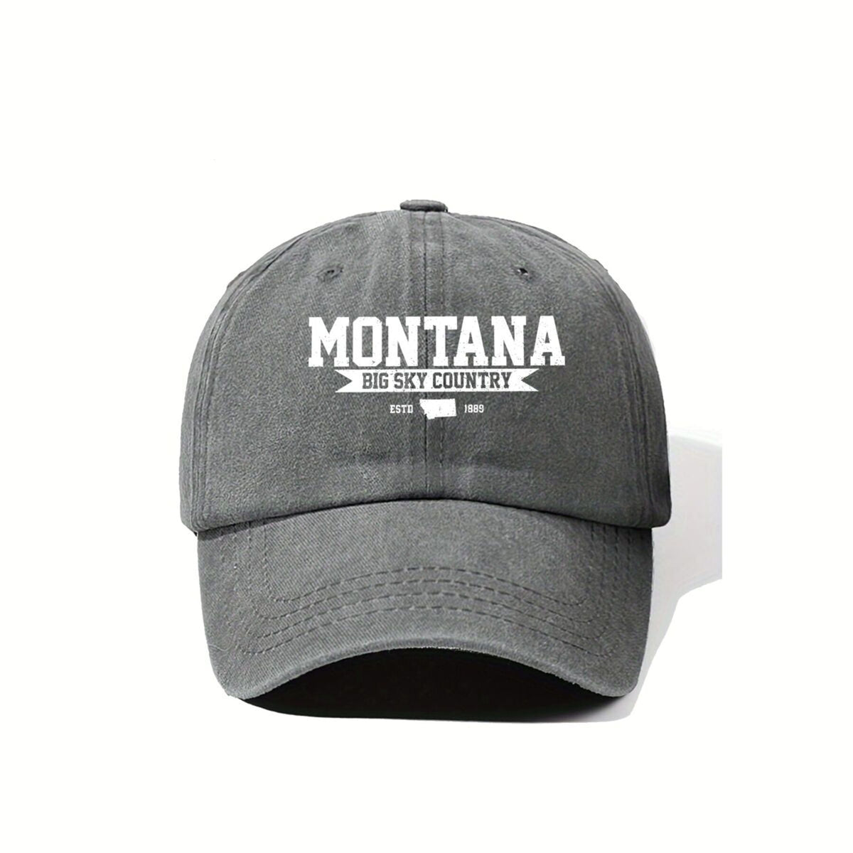 Montana Travel Inspired Big Sky Country Text Design Summer Breathable Universal Trucker Hat Men's Outdoor Fishing Sun Hat Women's Sports Running Printed Baseball Cap Trendy