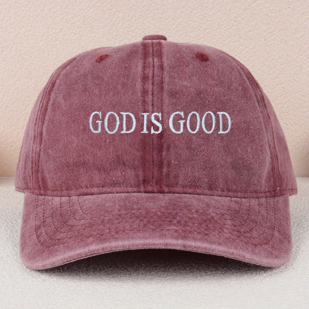 GOD IS GOOD Letter Embroidery Casual Daily Adjustable Baseball Cap