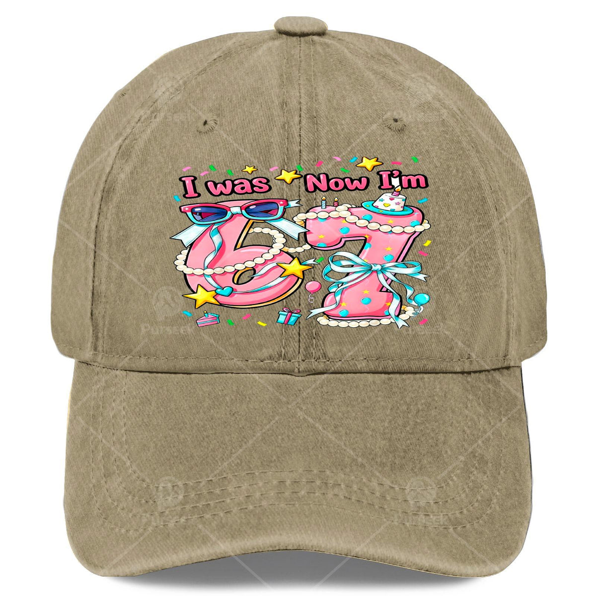 7th Birthday Girl I Was 6 Now Im 7 Year Old Girls Baseball Hat Unisex