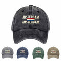 Trendy Artistic Baseball Cap with The Word 'AMSTERDAM', a Must-Have for Travel