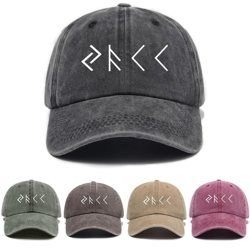 1 Washed Distressed Printed Baseball Cap for Adults, 1pc Pack, Trendy Vintage Letter Print Washed Distressed Baseball Cap for Men and Women, Versatile Outdoor Soft Top Hat