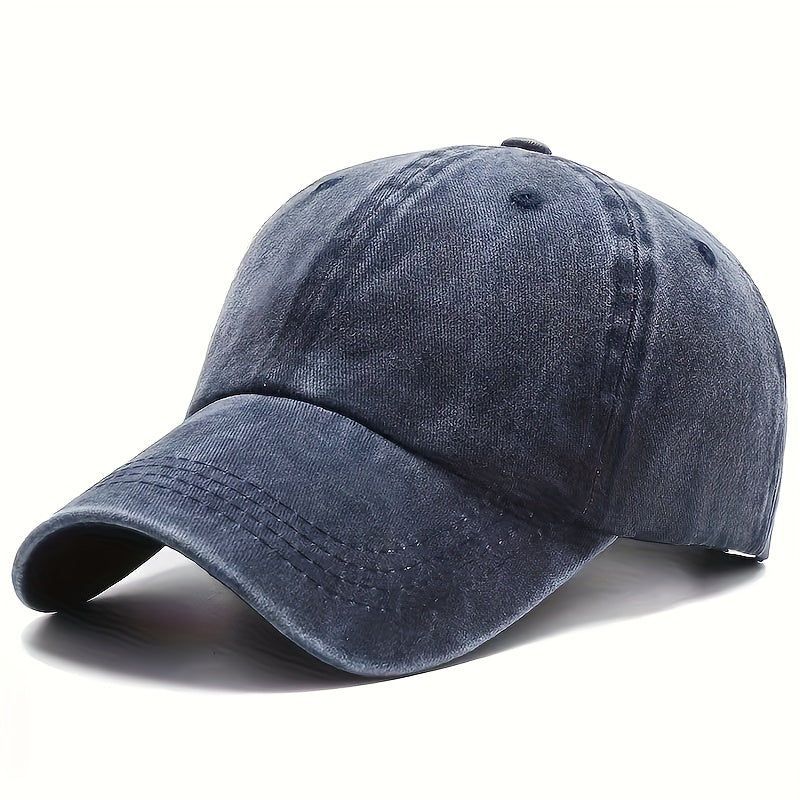 6pcs Vintage Distressed Low-Cut Adjustable Unisex Sports Cap | Baseball Cap, Perfect Birthday Gift, Machine Washable