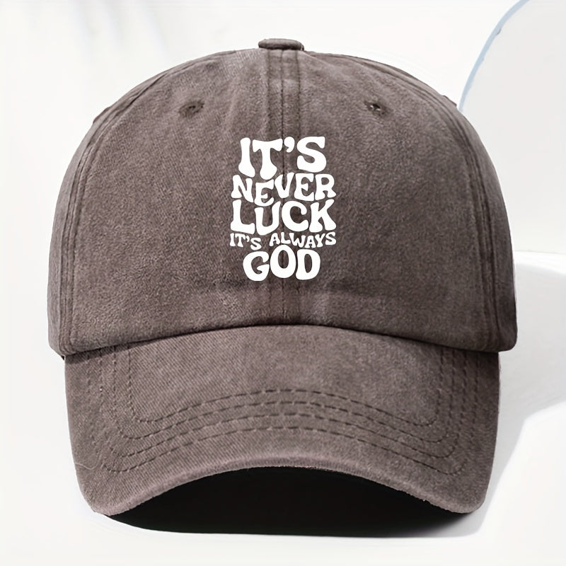Unisex IT'S NEVER Printed Washed Vintage Baseball Cap Fashion Outdoor Hat Adjustable Brim Trucker Cap Suitable for All Seasons Daily Wear