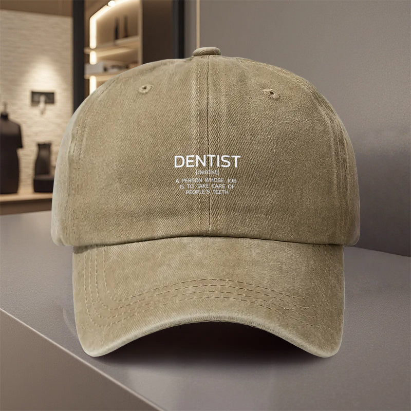 1pc, Adjustable Baseball Cap with "Dentist" Print, Made of Lightweight Polyester Fiber with Printed Design. Suitable for Outdoor Sports and Camping Enthusiasts, a Popular Couple's Cap, Golf Cap, Trucker Cap, and Stylish Baseball Cap
